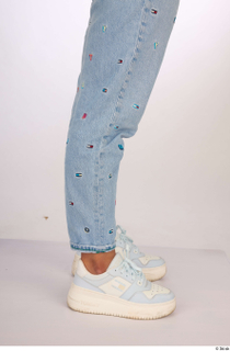 Jimena blue embellished jeans calf casual dressed lace-up sneakers 0007.jpg